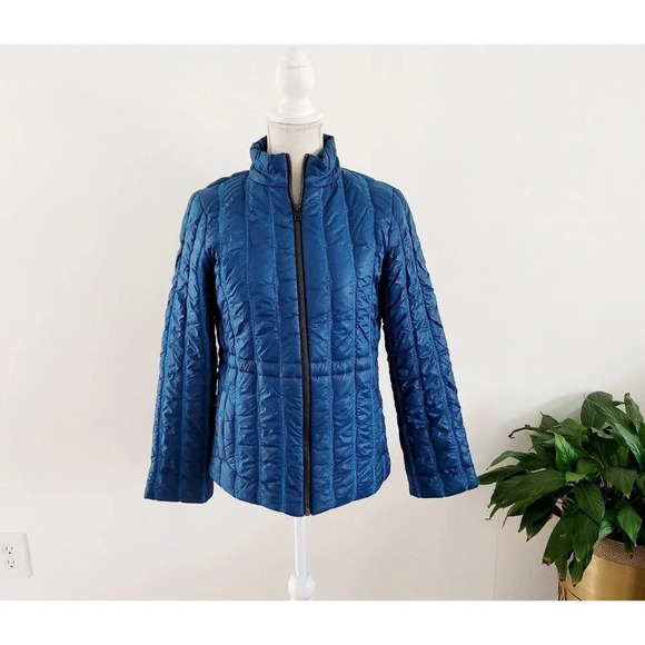 Cabi Poseidon Puffer 914 Teal Blue Zip Up Mock Neck Outdoor Jacket Coat XS - Picture 1 of 15